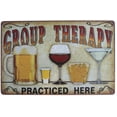 thumbnail image 1 of Group Therapy Practiced Here Metal Retro Tin Sign, Vintage Plaque Antique Poster Home Kitchen Bar Wall Decor, 1 of 5