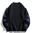 thumbnail image 3 of Fashion YLSDY Crewneck Sweatshirt Men Plus Size Loose Fit Lounge Sports Tops Fashion Patchwork Color Block Preppy Long Sleeve Pullover Black XXXL, 3 of 3