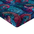 thumbnail image 2 of Ambesonne Colorful Fitted Sheet, Mosaic Shell Swirls, Twin Size, Pale Blue and Lilac Pink, 2 of 3