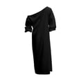 thumbnail image 5 of Dvprdro Womens Summer Party Maxi Dress Off Shoulder 3/4 Sleeve Bodycon Solid Ruched, 5 of 9