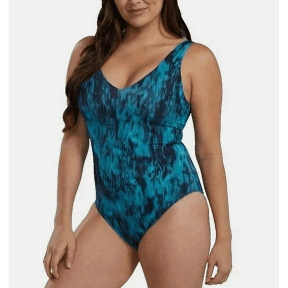 TYR Ladies' Minimal Seams Removable Cups Control Fit Lining Swimsuit, Green Small