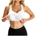 thumbnail image 3 of Yeaiivve Ribbed Workout Tank Tops for Women with Built-in Bra Wide Strap V Neck Sleeveless Shirts Cropped Casual Slim Fit Yoga Tank Top White XL, 3 of 7