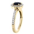 thumbnail image 3 of 14K Yellow Gold Natural Black Onyx Ring Round 6mm Floating Halo Diamond, size 6, 3 of 4