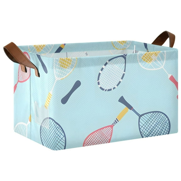 Ryvnso Tennis Racket Storage Bins Large Basket Foldable Cube Toys Organizer with Handles 1 PC