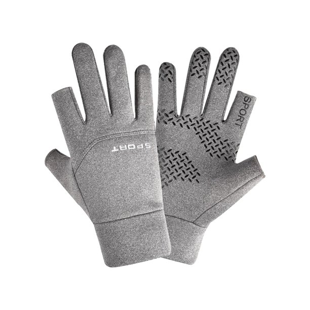 Mitones Hombres Guantes de Invierno Pantalla Táctil Guantes Térmicos Resistentes al Agua Guantes de Ciclismo para Acampar Trabajo Senderismo Motocicle Gris Mostrar 2 Dedos