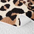 thumbnail image 5 of spefrowx Chic Leopard Print Bow Print Quilt Full for Women, Beige Black Polkadot Full Bedspread Sets, 3pcs, 5 of 7