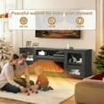 thumbnail image 3 of Fireplace TV Stand for 60 inch TV, Modern Entertainment Center With Glass Fireplace, Electric Fireplace TV Cabinet for Living Room, with Remote Control Fireplace, Black, 3 of 9