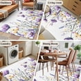 thumbnail image 6 of Purple Floral Spring Large Area Rugs for Bedroom Living Room, Soft Non Slip Carpet Bedside Rug, Watercolor Summer Botanical Rectangular Floor Cover Kitchen Accent Rug 4'x6' for Dining Room/Office, 6 of 9
