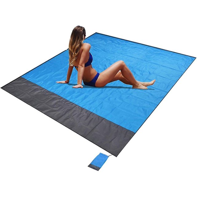 Manta De Playa, 200 * 145 Cm, Impermeable, Ligera, Plegable, Portátil, Manta De Bolsillo, Estera De Picnic De Gran Tamaño para Jardín Al Aire Libre, Parque, Hierba, Viajes, Senderismo