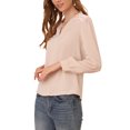 thumbnail image 4 of Allegra K Women's V Neck Lace Trim Casual Ladies Tops Work Office Fashion Long Sleeve Blouses, 4 of 6