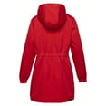 thumbnail image 4 of Fshiont Rain Jacket Women Striped Lined Hooded Lightweight Raincoat Outdoor Waterproof Windbreaker Red L, 4 of 7