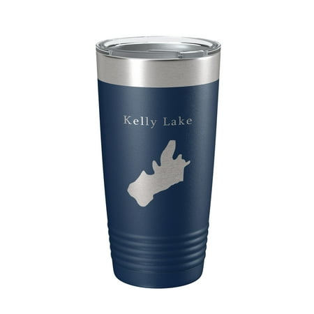 

Kelly Lake Map Tumbler Travel Mug Insulated Laser Engraved Coffee Cup California 20 oz Navy Blue