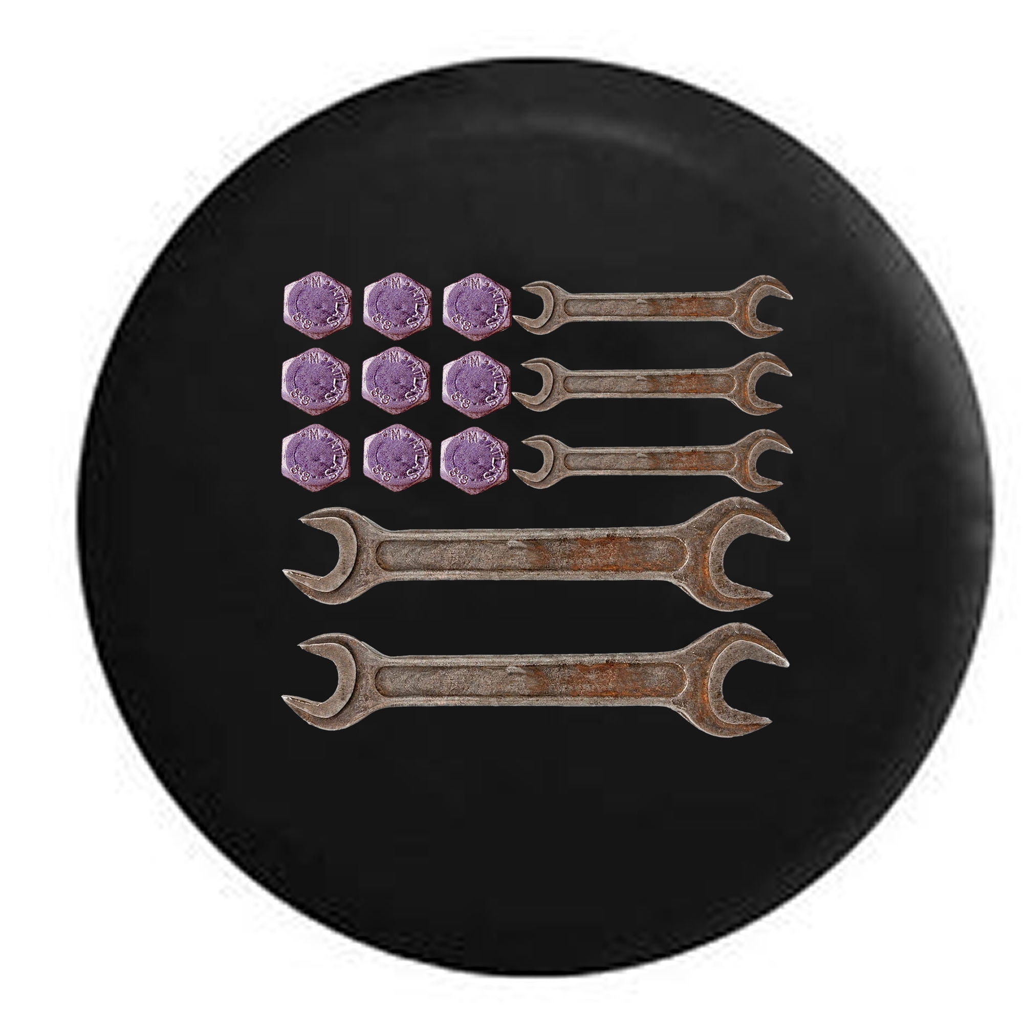 Bolts & Wrenches American Flag DIY Garage Mechanic Black 33 in