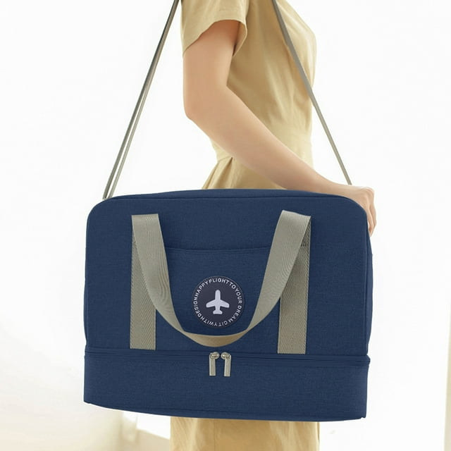 LSLJS Sac de Voyage Imperméable, Sac de Sport à Main, Sac de Week-End avec Compartiment à Chaussures, Sac de Gym, Compartiment pour Vêtements Mouillés et Secs