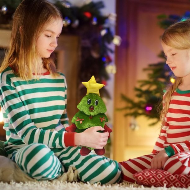 Meitianfacai Jouets en Peluche Électriques de Noël, Arbres de Noël Chantant et Dansant, Jouets Électriques de Fête, Style une Chanson Meitianfacai Jouets en Peluche Électriques de Noël, Arbres de Noël Chantant et Dansant, Jouets Électriques de Fête, Style une Chanson