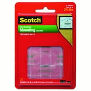 Scotch Permanent Heavy-Duty Mounting Squares for Fabric Walls, 7/10" x 17/25", 24 Ct