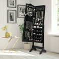 thumbnail image 4 of Costway Lockable Mirrored Jewelry Cabinet Armoire Mirror Organizer Storage Box w/ Stand, 4 of 10
