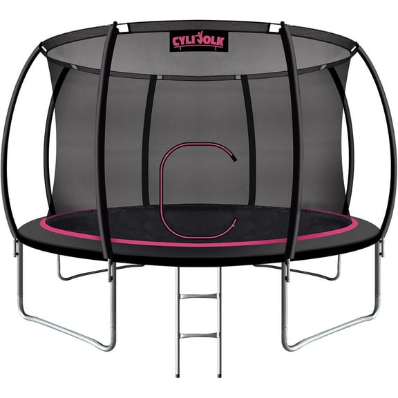 10/12/14/16FT Outdoor Recreational Backyard Heavy Duty Trampoline with Safety Enclosure Net，big trampoline for Kids and Adults,black，green