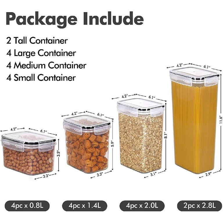 Food Storage Containers Set 14 Pcs - Black
