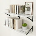 thumbnail image 1 of Rustic Floating Shelves for Wall W x D Wood Deep Wall Shelves Set of Wide Floating Bookshelf for Living Room Kitchen Office Bedroom Storage & Decoration wi, 1 of 7