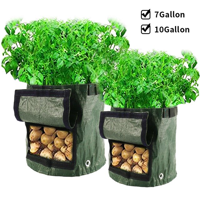 Bolsas De Cultivo De Vegetales Reutilizables, 2 Bolsas De Cultivo De Papas De 7 Galones Bolsas De Cultivo De Plantas Con Asas Bolsas De Pl谩ntulas De Plantas Biodegradables Para Plantar Verduras De Ra