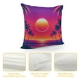 thumbnail image 4 of GOSMITH  Hawaiian Throw Pillow Cushion Cover, Hawaiian Sunset on Big Island Anaehoomalu Bay Ocean Romantic Resort, Decorative Square Accent Pillow Case, Mauve Black, 4 of 5