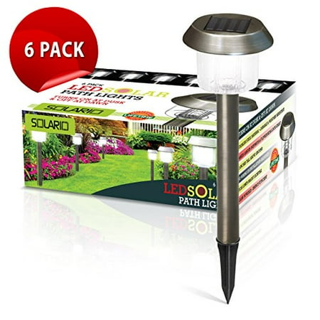 Brightest Stainless Steel Garden Solar Powered Stake Lights Set Of Brightest Stainless Steel Garden Solar Powered Stake Lights Set Of 6 Weather Resistant