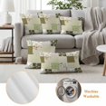 thumbnail image 6 of Spring Floral Outdoor Waterproof Pillow Covers, Yellow Flowers Botanical Patchwork Grid Bohemia Decorative Square Throw Pillowcase Sofa Cushion Sham for Patio/Couch/Chair, 16"x16" 2 Pack, 6 of 8