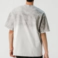 thumbnail image 3 of Playeras Elvqul de Hombre Casual Algodón Blanco con Estampado en Degradé Manga Corta Cuello Redondo, 3 of 5