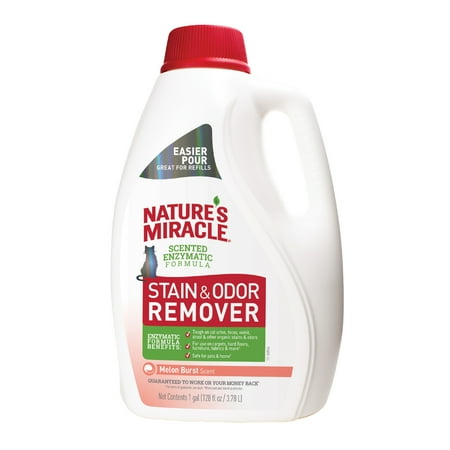 Nature's Miracle Cat Stain and Odor Remover, Melon Scent, 128 Fluid Ounce