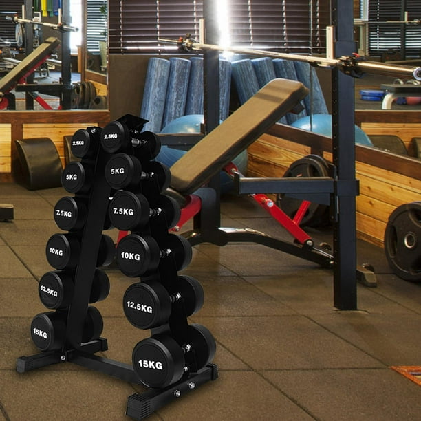 Mancuernas Hexagonales Soporte Para Mancuernas Agujeros TOGEVAL  Plástico, Compacto, Organizador Gimnasio Casa Mueble Pesas