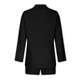 thumbnail image 7 of 2 Piece Outfits for Women Long Sleeve Solid Open Front Blazer Shorts with Belt Casual Comfy Elegant Business Suit Sets, 7 of 7