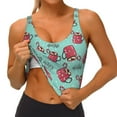 thumbnail image 4 of Lsque Snowflake Hot Cocoa Printed Women'S Sports Bra, Compression, Moisture Wicking, High-Impact Sports Bra For Women,Supportive sports bra-X-Large, 4 of 9