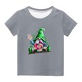 thumbnail image 2 of piuwrlz Short Tops Sleeve Shirts for Girls Printed Round Neck Tops Shirt Undershirts Gray Size 9 Years, 2 of 4