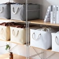thumbnail image 4 of Langgg Lin Cordon Boîte de Rangement de Vêtements Ménage Panier de Rangement Pliable avec Poignée, Jaune, 4 of 8