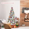 thumbnail image 4 of Gymax 6 FT Artificial Snow Flocked Christmas Tree Hinged Xmas Tree w/ Metal Stand, 4 of 10