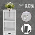 thumbnail image 4 of Tall Bathroom Cabinet, Slim Storage Cabinet, Narrow Floor Cabinet with 3 Drawers and 2 Tier Shelf, Freestanding Linen Tower, White, 4 of 8