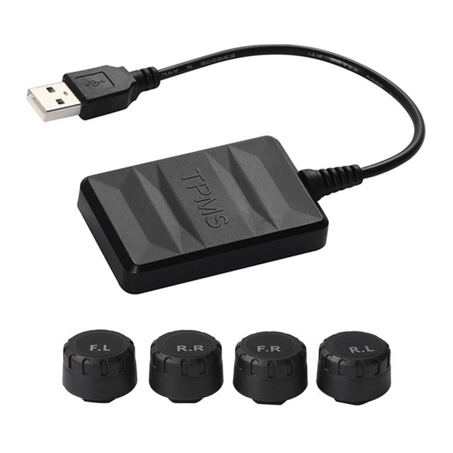 Monitoreo Presión Neumáticos USB TPMS Navegación Android Monitoreo Inalámbrico Presión Neumáticos Externo TY06N
