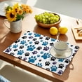 thumbnail image 5 of Placemats Set of 6, Dog Paw Print Place Mats Black Blue White Animal Pattern Tablemats Washable Placemat Table Decoration for Kitchen Table Dinner Party Home Decor Indoor Outdoor 13x19 Inch, 5 of 9