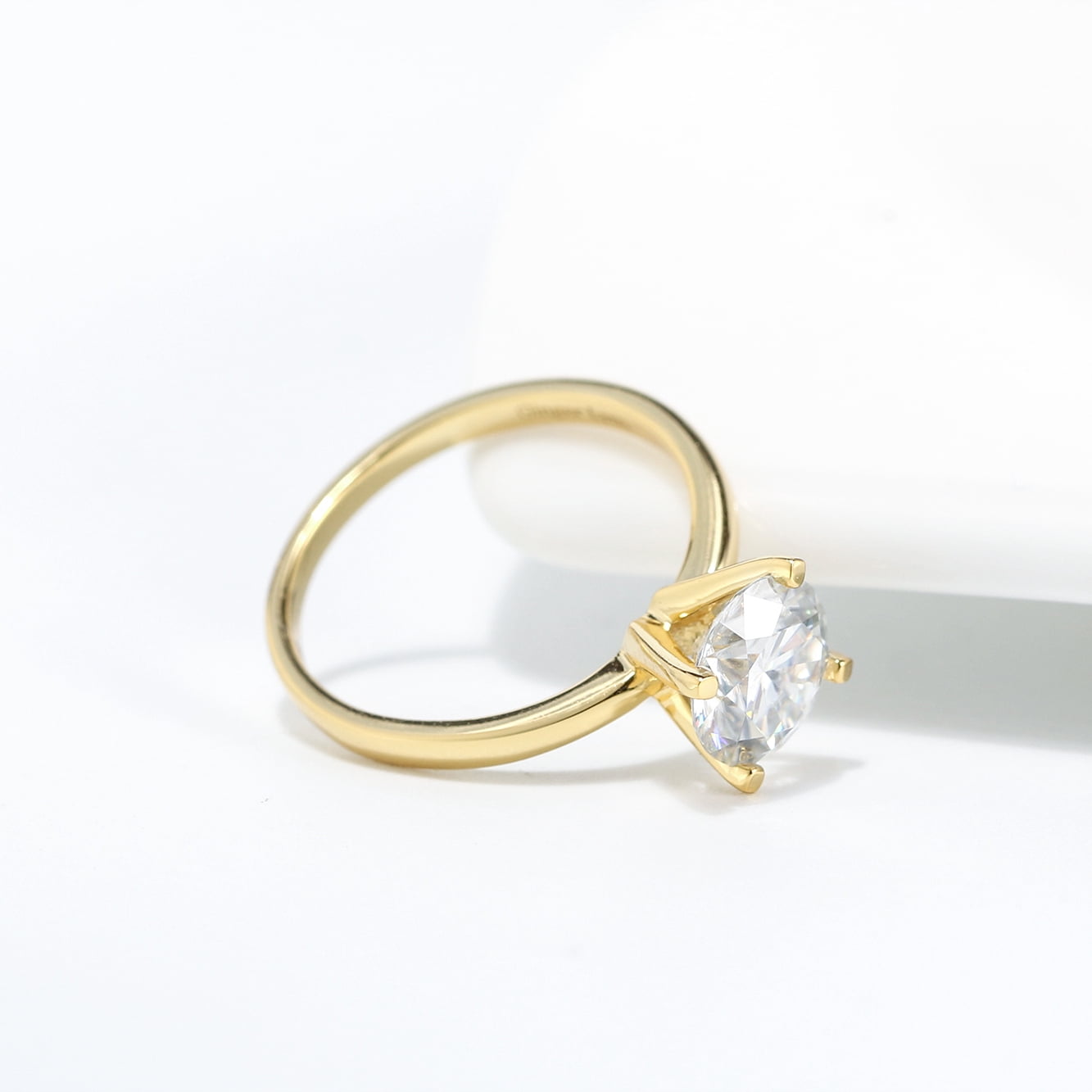 Amore Solitaire Engagement Ring for Women Moissanite Sterling Silver Ginger Lyne Collection