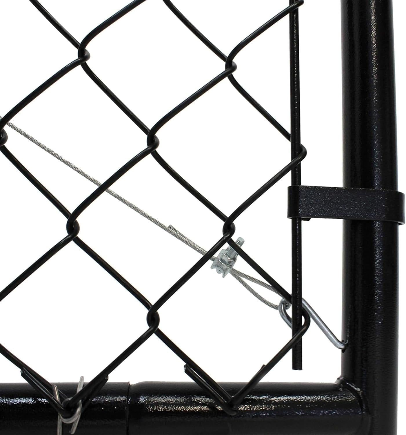 MAYEERTY Adjustable Chain Link Walk Gate Kit with Round Corner Frame, Fit-Right, 3.8'H