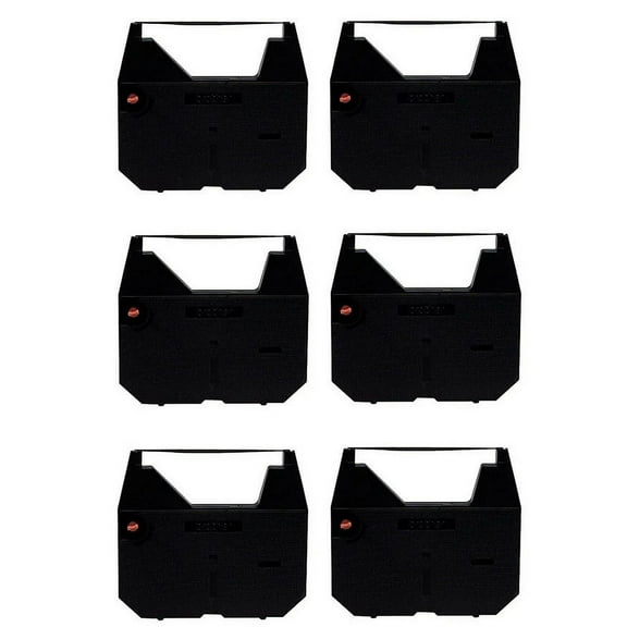 PrinterDash Compatible Replacement for Wang 725-9200-6 Black Typewriter Correctable Ribbons (6/PK) - Replacement to Brother 1230 / Brother 1030