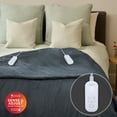 thumbnail image 2 of Sunbeam Electric Heated Blanket Velvet Texture 12 Heat Settings Auto Shut-Off Slate Full Queen 84 x 90, 2 of 16