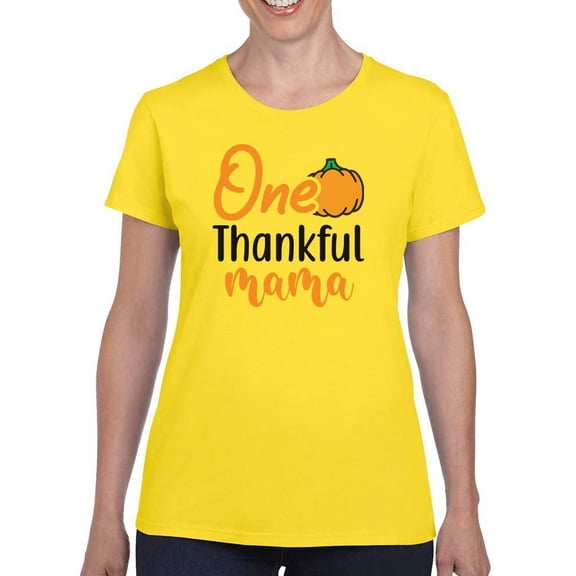 One Thankful Mama. Pumpkin T-Shirt Women -Image by Shutterstock, Female 4X-Large