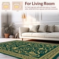 thumbnail image 2 of ODIKA 3'x5' Machine Washable Non-Slip Area Rug, Emerald Wave with Intricate Motifs and Symmetrical Design High Traffic Rug, Green, 389952, 2 of 7