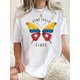 thumbnail image 1 of Camiseta De Mujer Verano Ropa Informal Suelta Camiseta Básica De Moda Para La Calle DiariaWomen's Patriotic Butterfly Print Tee - Casual Crew Neck Short Sleeve T-Shirt, Stretchy & Breathable Polyest, 1 of 7