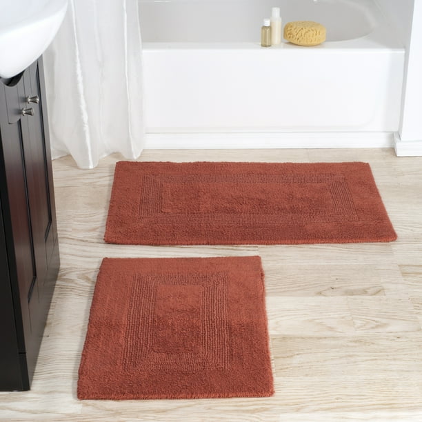 Somerset Home 100 Cotton 2 Piece Reversible Rug Set Brick