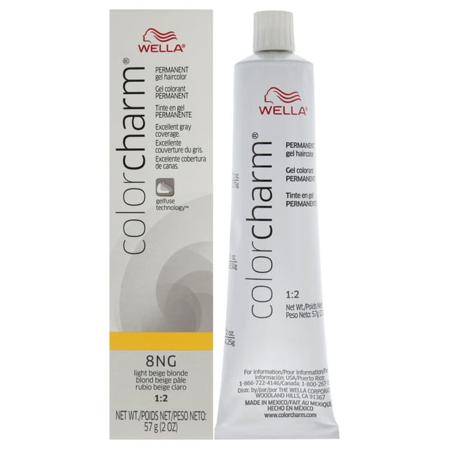 Tinte permanente para cabello en gel Color Charm, 8NG rubio beige claro, de Wella, para unisex, 2 oz