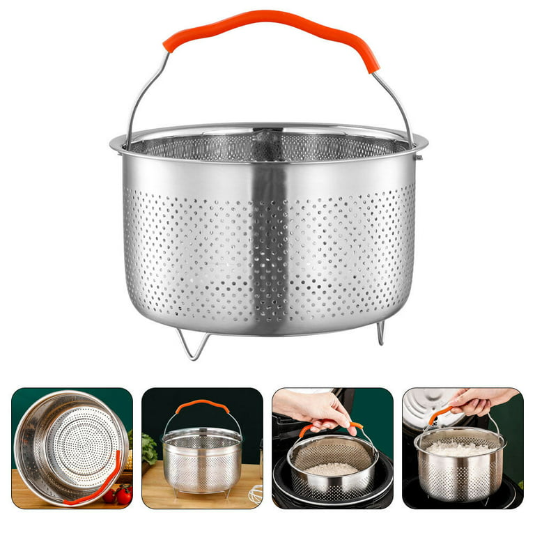 Round Steaming Basket Multi-function Steaming Basket Steamer Basket for  Cooker Pot(3.5L) 