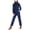 Navy Blue, variant on Coveralls for Women Long Sleeve Stand Collar Zipper Overalls Work Jumpsuit Straight Leg Pants Romper Black S